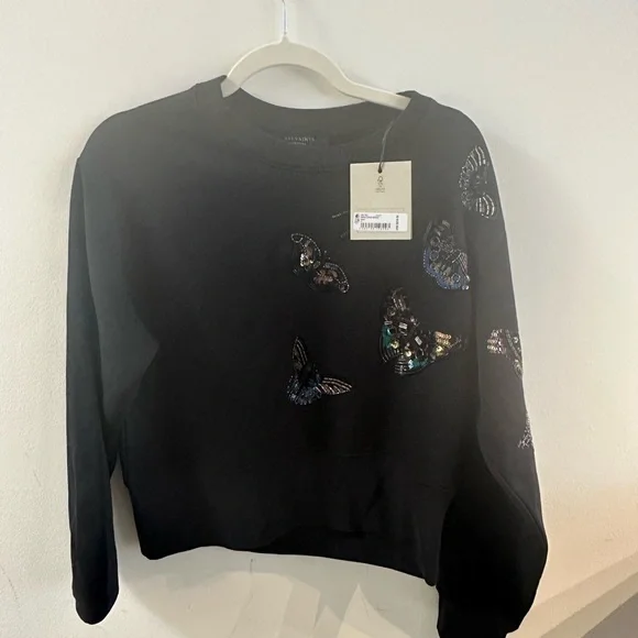 Allsaints Butterfly Embellished Sweatshirt - Picture 1 of 4